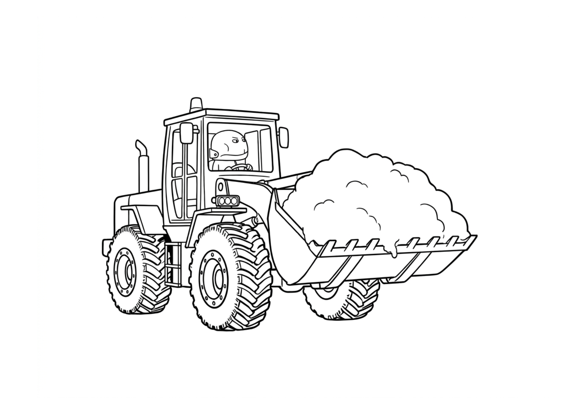 The Yellow Loader colouring page