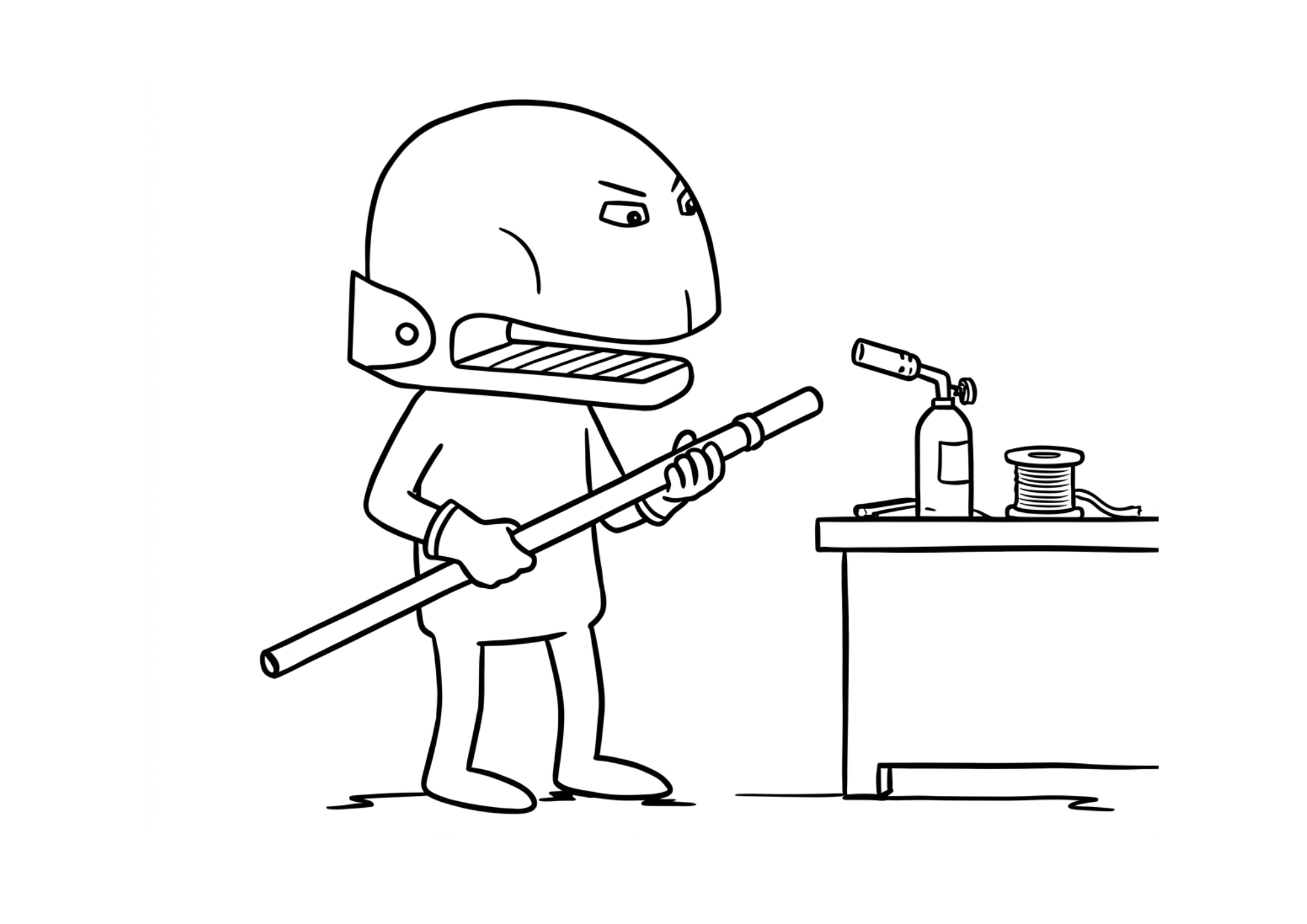 Wayne Copper Pipe colouring page