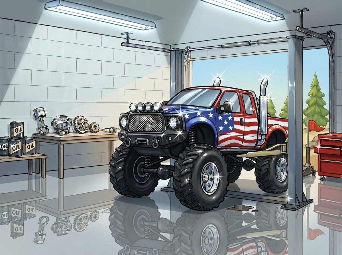 Monster Truck in Garage