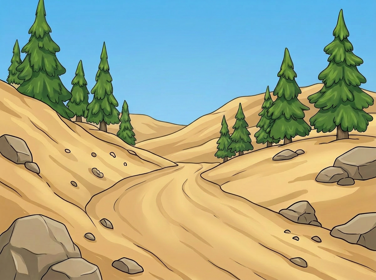 Rocky terrain on the edge of the desert