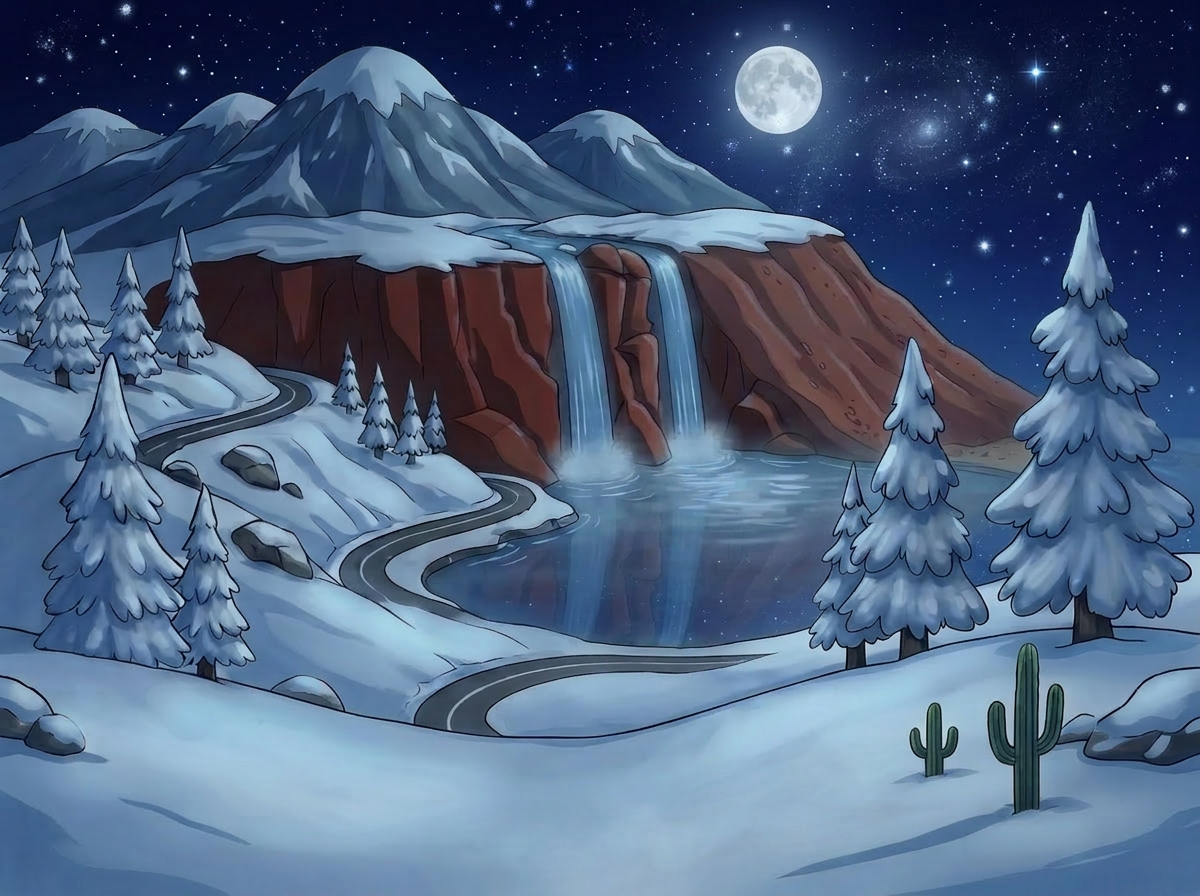 Twin Falls in winter — the waterfalls never stop